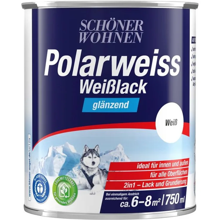 Schöner Wohnen - SCHÖNER WOHNEN-Kollektion Weißlack Polarweiss, glänzend, 750 ml - weiß