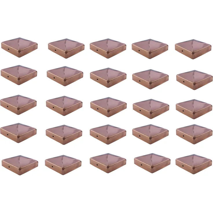 25x Pfostenkappe Kupfer 101 mm Pyramide Abdeckkappe für Pfosten 10 x 10 cm