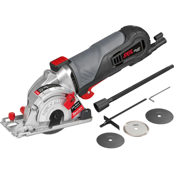 Skil Mini-Handkreissäge 5330 AA (600W, 28,5mm, +2x Sägeblatt, +1x Diamanttrennscheibe, +Parallelanschlag)