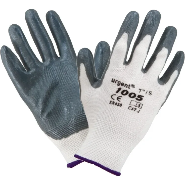 Urgent 1005-7 1005 12 Paar Industrie Sicherheit Handschuhe Arbeitshandschuhe CE I, Schwarz / Weiß