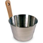 Aufgusseimer 4,0 l aus Edelstahl mit Holzgriff - Eliga