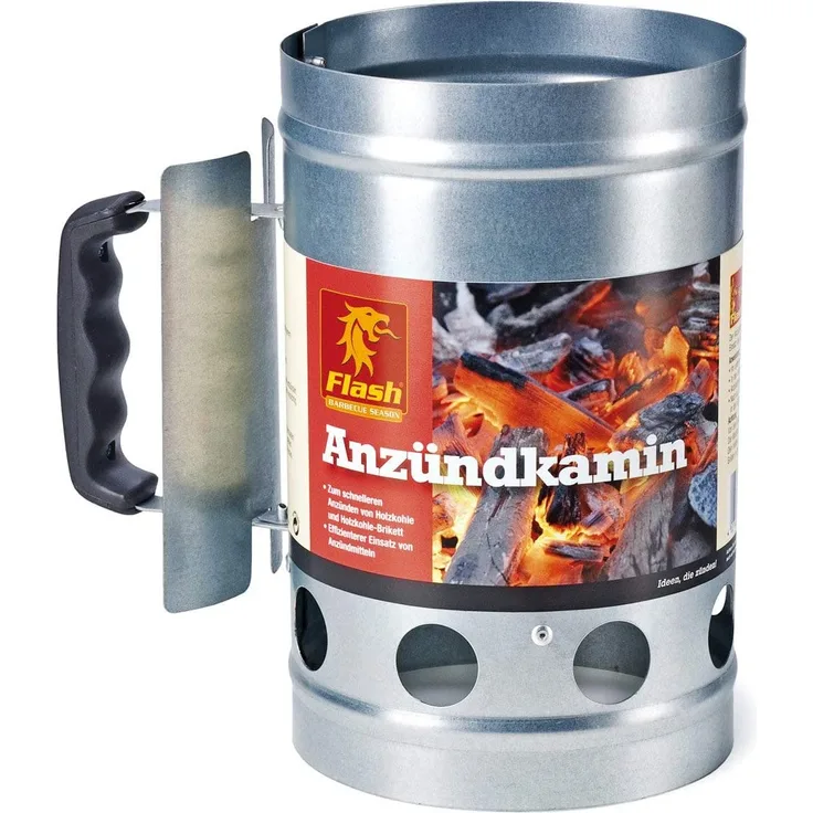 S&M Boomex 9062-6 Grillanzünder mit Sicherheitsgriff, Grau