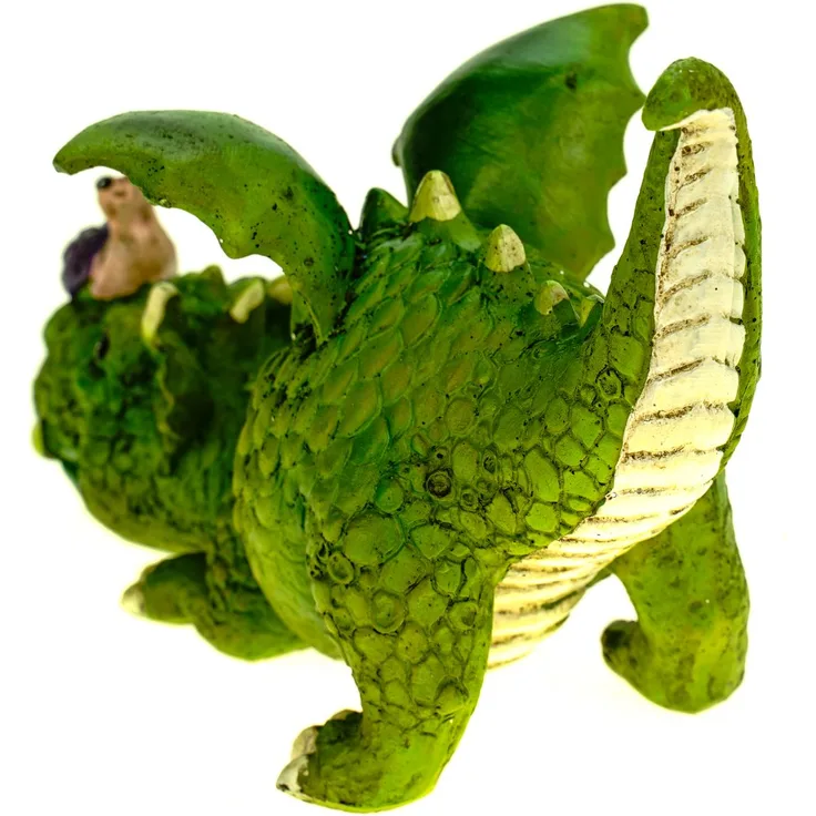 Vogler Kleiner Drache mit Schnecke auf Nase 14 cm Dragon Figurine Figur