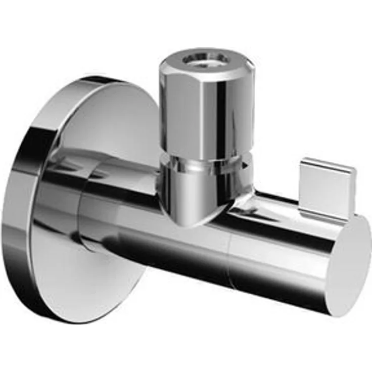 SCHELL 053900699 Eckventil , Eckregulierventil WING , Design-Ventil mit Körper Messing und Griff aus Kunststoff, Konus-Quetschverschraubung mit Längenausgleich , DN 15G 1,2AG x DN 10G 3,8AG, Chrom