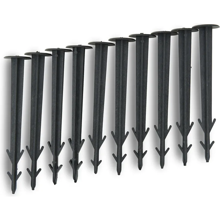 Windhager Folien- und Vlieshalter, Gartenvlies Zubehör, Wetterfest, Wiederverwendbar, aus Kunststoff, mit Widerhaken, 11,5 cm, 10 Stück, 06273