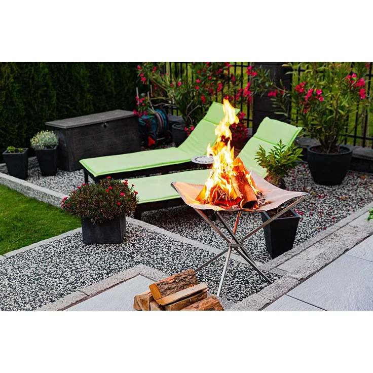 FENNEK Feuernetz HIGH FIRE, faltbare, erhöhte Feuerstelle, 60 x 60 x 63 cm, aus hitzebeständigem Edelstahl, mit Tasche – Bild 3