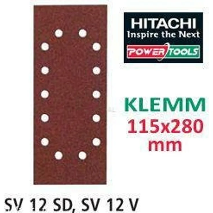 Hitachi – 753074 Schleifpapier Blatt für Schwingschleifer 115 x 280 mm Korn 100 Wechselrahmen (10)