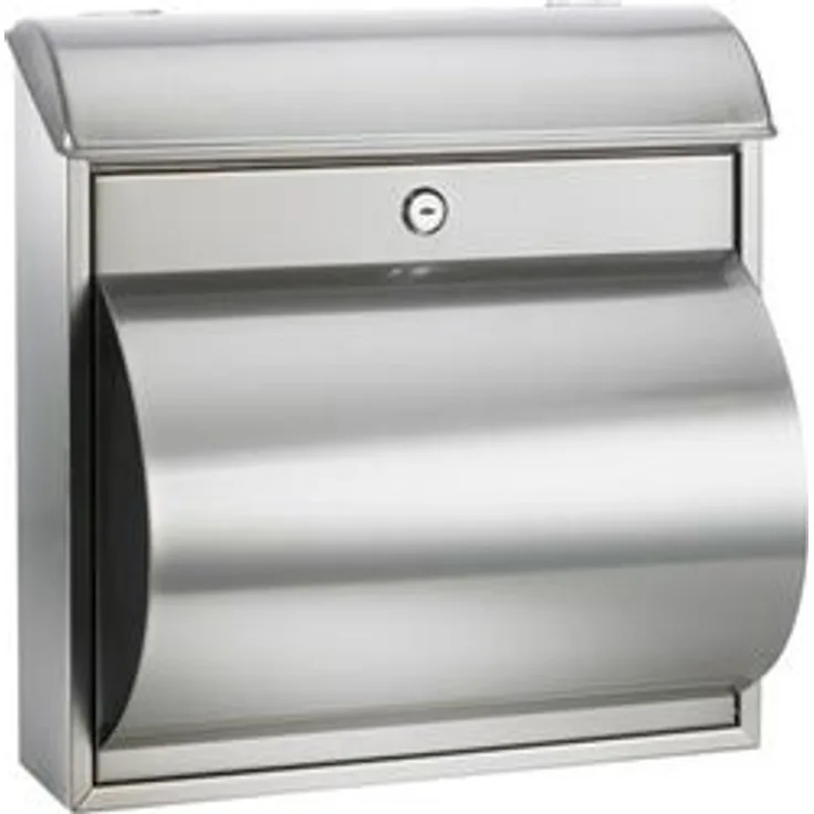 Alco 8605 Briefkasten mit Zeitungshalter, ca. 37 x 36 x 10 cm, silber