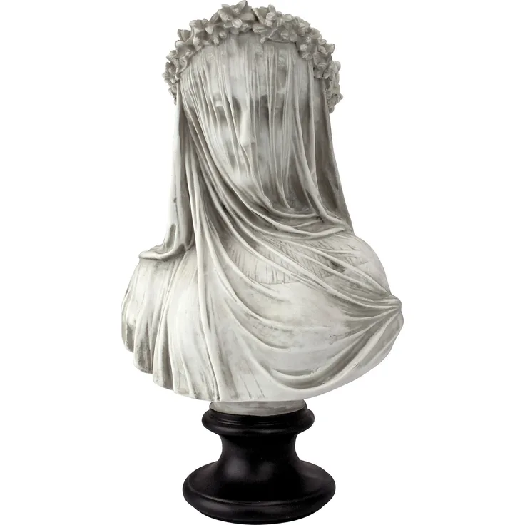 Design Toscano die verschleierte Jungfrau Büstenstatue, Maße: 22,8 cm x15,2 cm x35,5 cm