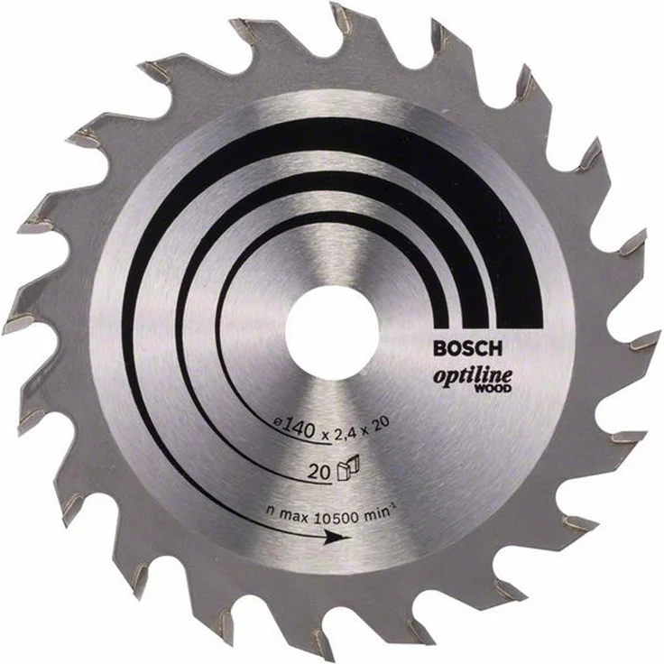 Bosch Professional Kreissägeblatt Optiline Wood (für Holz, 140 x 20 x 2,4 mm, 20 Zähne, Zubehör Kreissäge) – Bild 1