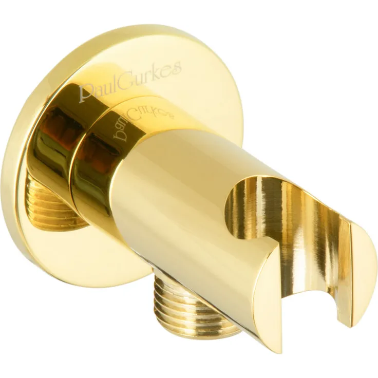 Paulgurkes - goldener Wandanschlussbogen Brausehalter Kombi-Halter Gold