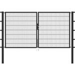 Metallzaun Doppeltor für Doppelstabmatte anthrazit 200 cm x 300 cm