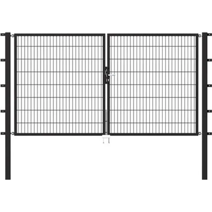 Metallzaun Doppeltor für Doppelstabmatte anthrazit 200 cm x 300 cm