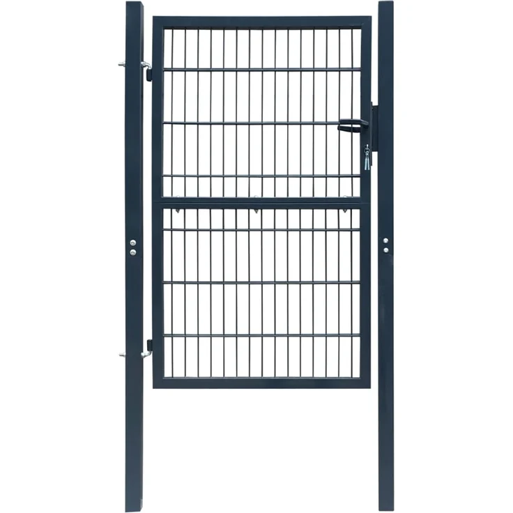VidaXL 2D Zauntor (Einzeltor) anthrazitgrau 106 x 230 cm – Bild 1
