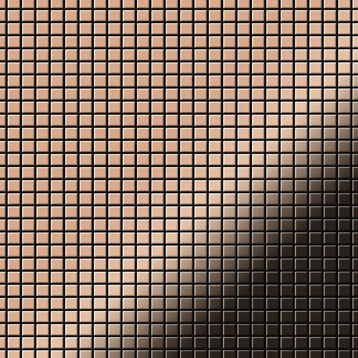 Mosaik Fliese massiv Metall Kupfer gewalzt in Kupfer 1,6mm stark ALLOY Glomesh-CM 1,07 m2