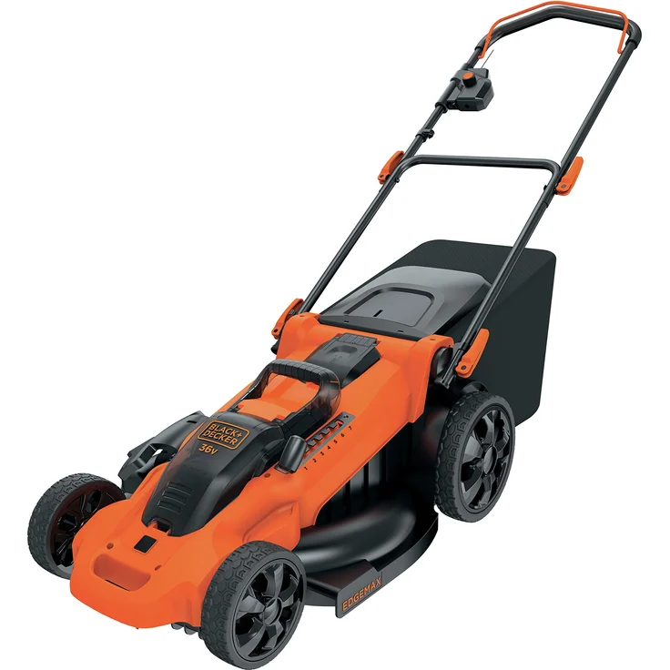 Black+Decker Akku-Rasenmäher CLMA4825L2 (36V, 2.5Ah, 48 cm Schnittbreite, mit Autosense-Technologie, für große Rasenflächen bis 600 m², 7-fache Höhenverstellung, inkl. 2 Akkus, Ladegerät) – Bild 1