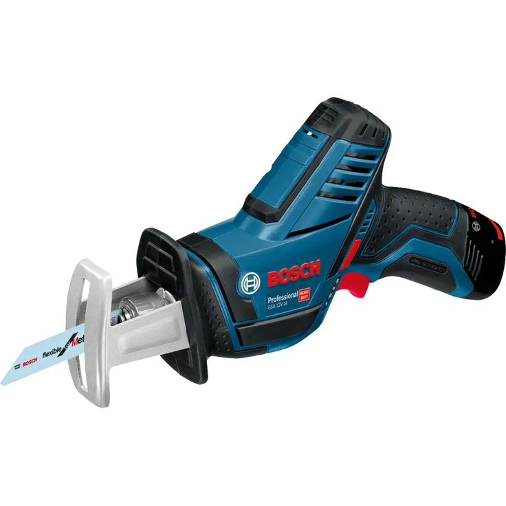 Bosch Professional Professional 12V System Akku-Säbelsäge GSA 12V-14 (Schnitttiefe Holz-Metallprofile: 65-50 mm, 2 Sägeblätter, 2x 3.0Ah Akkus und Ladegerät, in L-BOXX) – Bild 1
