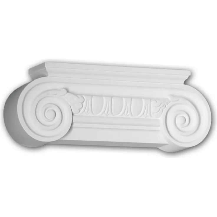 Profhome Decor - Pilaster Kapitell 421201 Fassadenelement Pilaster Außenstuck Ionischer Stil weiß