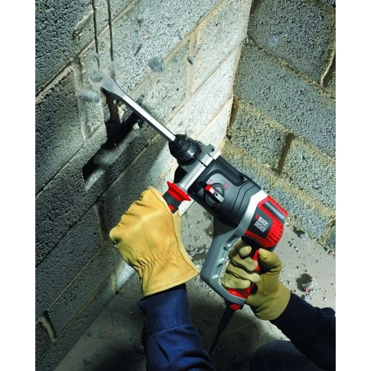 Black+Decker Pneumatischer Bohrhammer KD990KA Kraftvoller SDS-Bohrhammer mit Zweithandgriff und 2,4 J Schlagenergie zum Bohren, Hammerbohren & Meißeln 1 x Schlagbohrhammer 850 W – Bild 3