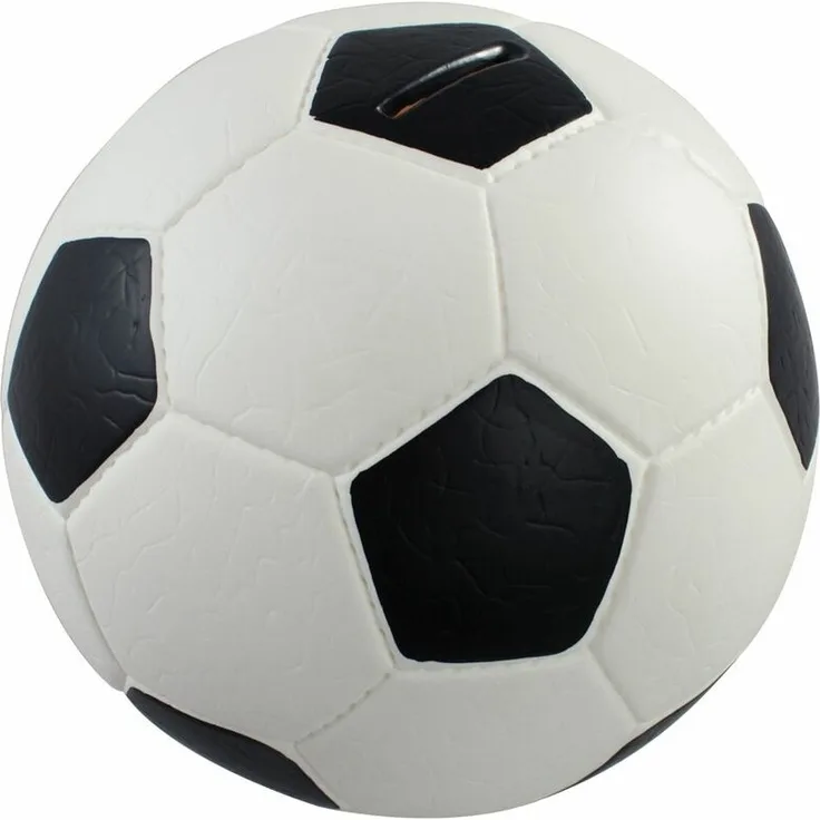 HMF 4790-01 Spardose Fußball Lederoptik 15 cm Durchmesser, schwarz weiß