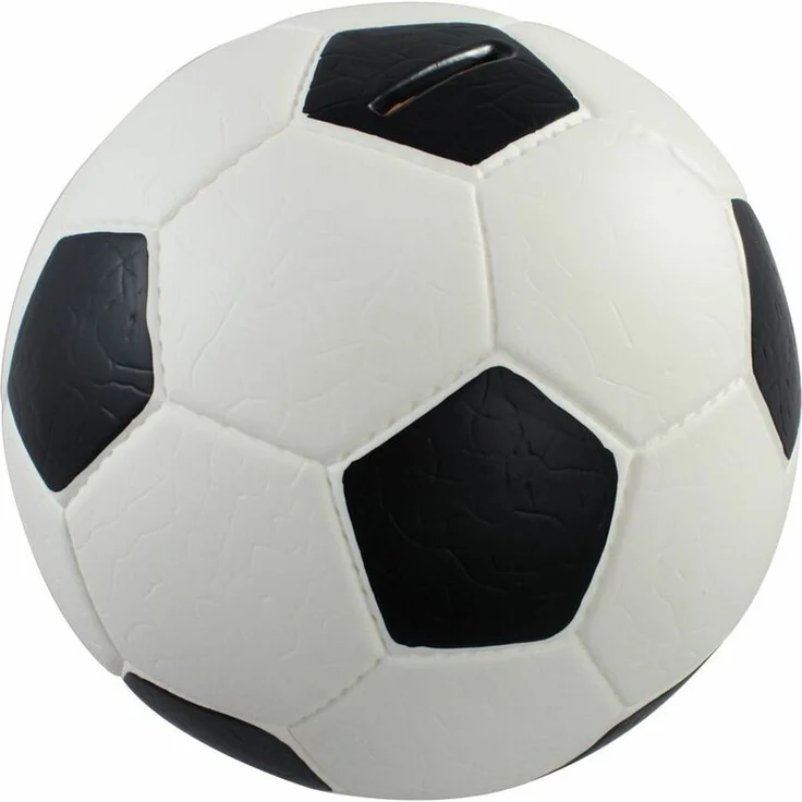 HMF 4790-01 Spardose Fußball Lederoptik 15 cm Durchmesser, schwarz weiß – Bild 1