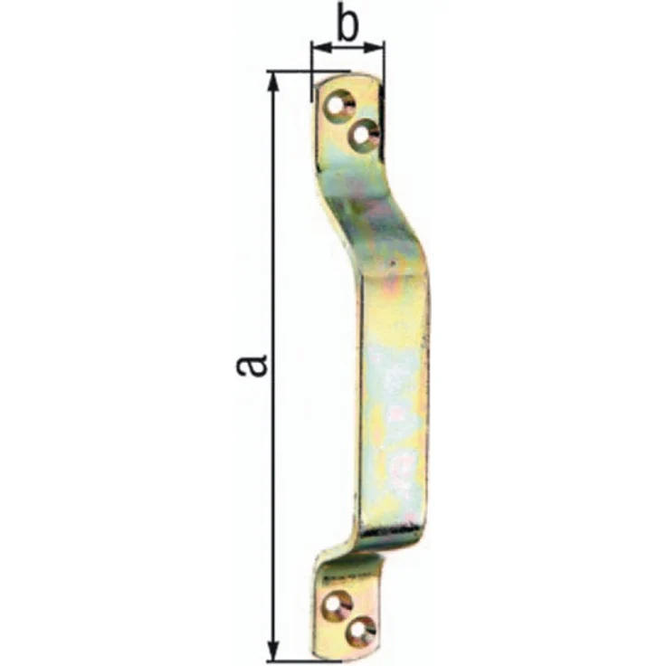 GAH-Alberts 417918 Torgriff | galvanisch gelb verzinkt | 190 x 25 mm