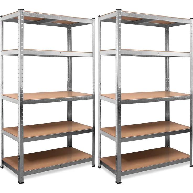 2x Monzana Schwerlastregal 170x75x30cm 350kg 5 MDF-Platten Regal Lagerregal Kellerregal Steckregal Werkstattregal