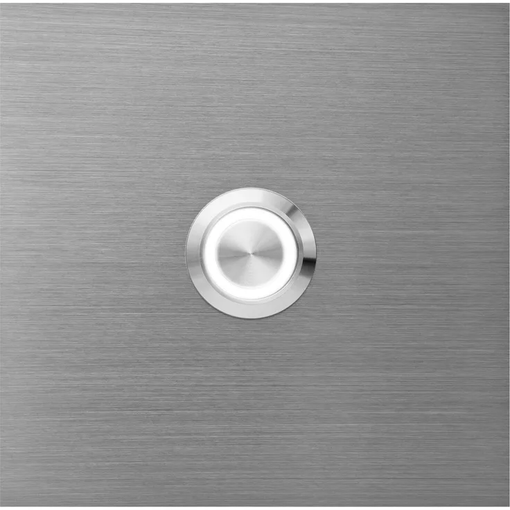 MOCAVI RING 515 Moderne Klingelplatte aus V4A-Edelstahl, quadratisch (8,5 cm), LED-Taster