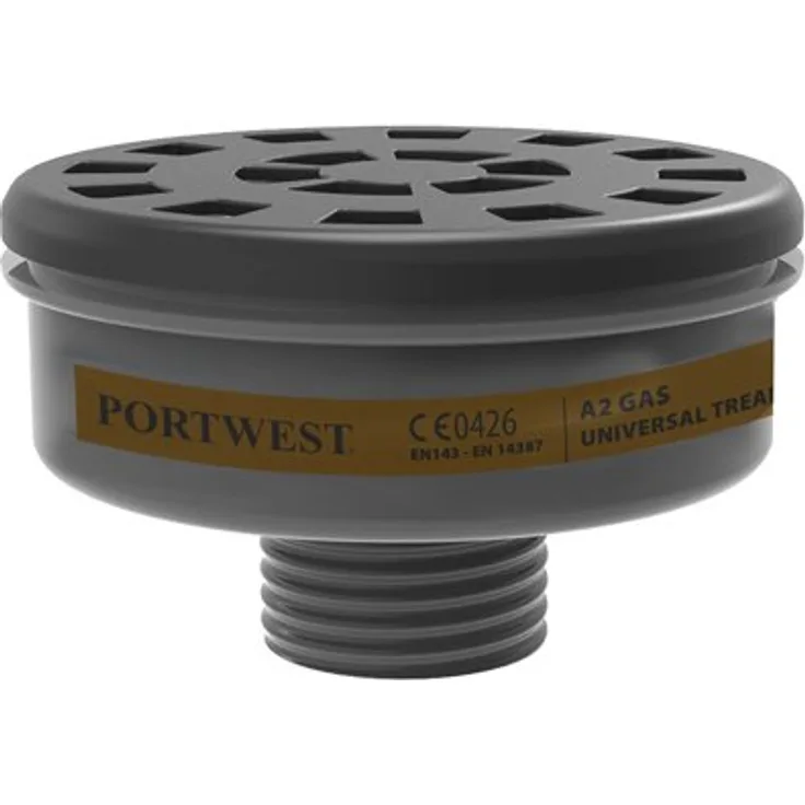 Portwest p906bkr Schutzbekleidung Range A2 Face Maske Gas Filter, Regular, schwarz