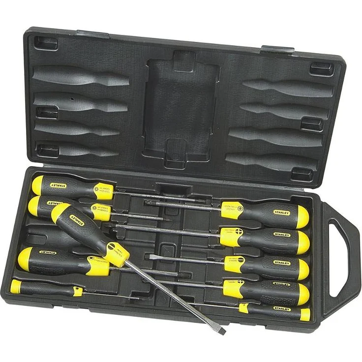 Stanley Cushiongrip Schraubendrehersatz 10-teilig (SL3-5-6.5-6.5-8, PZ0-1-2-2-3, magnetische Spitze) 2-65-014 – Bild 2