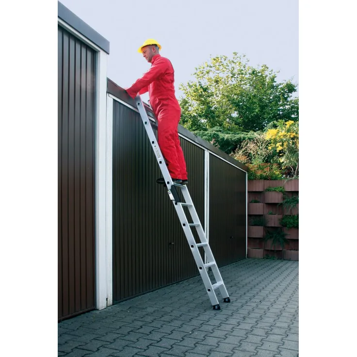 GÜNZBURGER Anlegeleiter Alu. 8 Stufen Arbeitshöhe b. 3300mm m.ergo-pad-Griffzone