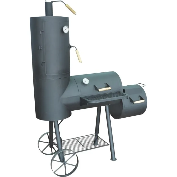 Syntrox Smoker Doppel Barbecue Holzkohlegrill (Chef Smoker S-3), 180 x 137 x 66 cm, Grillfläche 48 x 38 cm