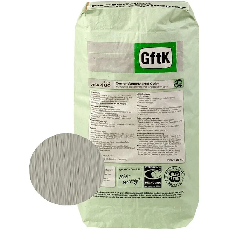 vdw 400 plus Zementfugenmörtel grau 25kg