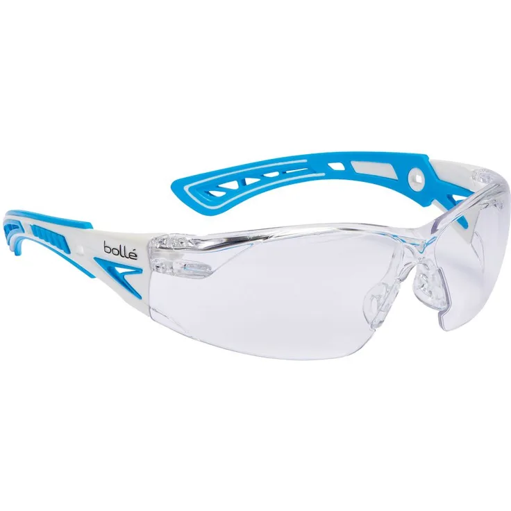 BollÃ© Safety BORUSHPSPSI ''Rush +'' Platinum Blau Schutzbrille, Klare Objektive, Einheitsgröße