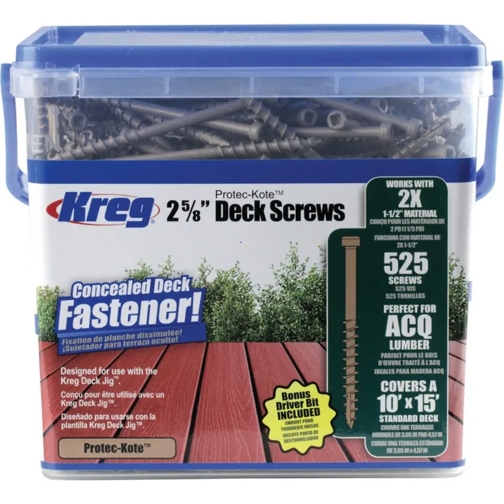 Kreg Protec-Kote Terrassenschrauben SDK-C262W-525 67mm Terrassendielen Flachkopf