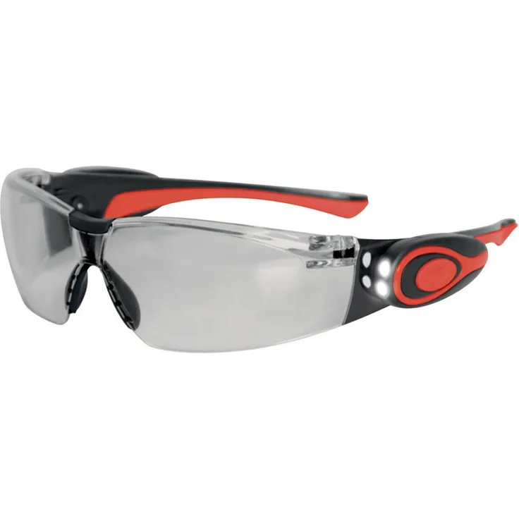 JSP Stealth 8000 ASA106-121-300 Brille mit LED-Lampe, Antifog-Beschichtung, durchsichtiger Rahmen