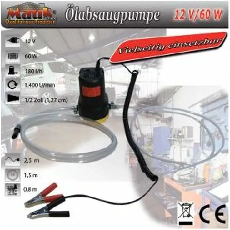 Mauk Ölabsaugpumpe Dieselpumpe Absaugpumpe Öl Pumpe 12 V 180 l-h - Mauk