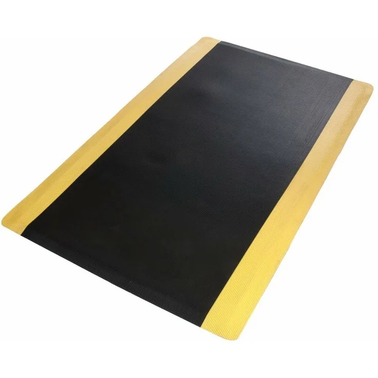 Anti-Ermüdungsmatte Softer-Work-Mat Gerippt Schwarz Zuschnitt 60 cm, Länge: 200 cm