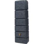 4rain Säulen-Wandtank Slim stone dekor 300 Liter - graphite grey