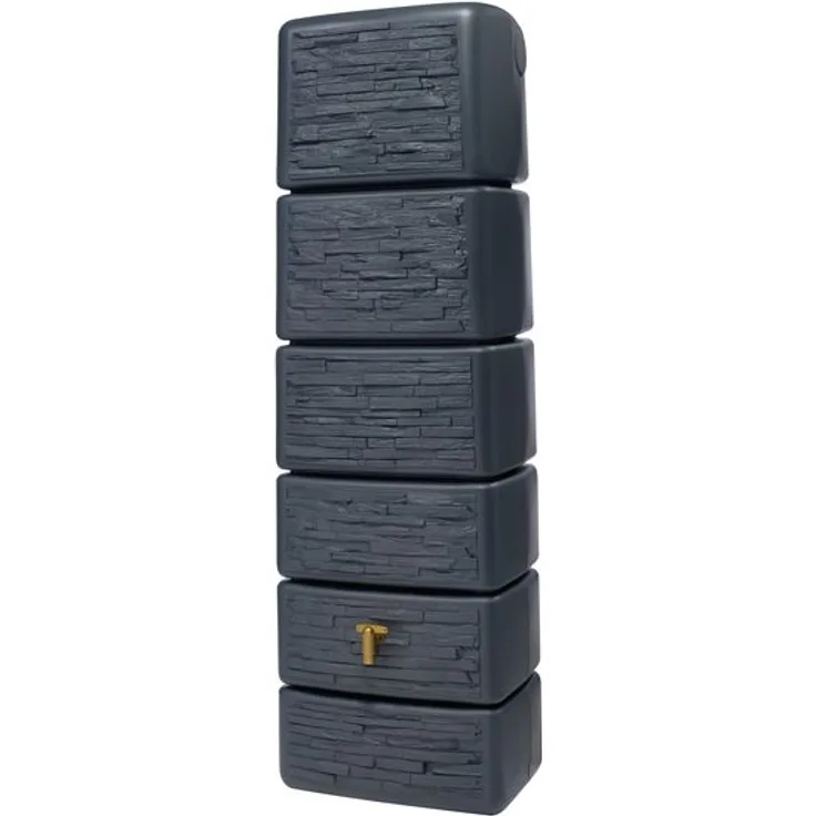 4rain Säulen-Wandtank Slim stone dekor 300 Liter - graphite grey