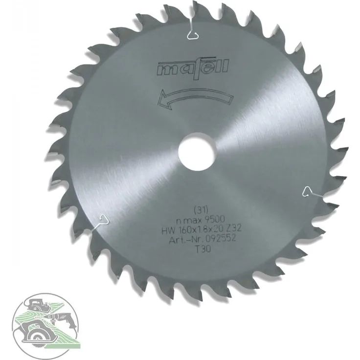 Sägeblatt HM 160 x 20 mm,Z 32,WZ, KSP 55 MT 55 KSS 400 092552 - Mafell