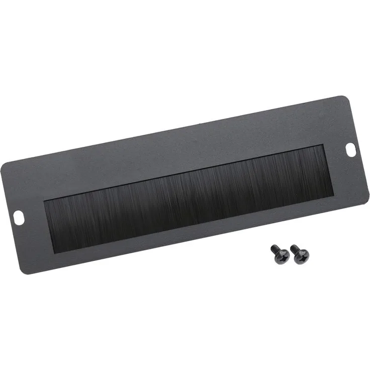 HMF 63329-02 Kabeldurchführung mit Bürsteneinsatz für 10 Zoll Serverschrank, außen, Schwarz