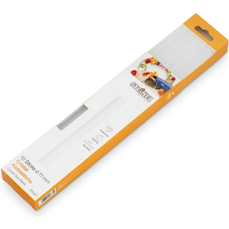 Steinel Cristal Klebesticks 11 mm, 10 Sticks, 250g, durchsichtiger Schmelzkleber für kaum sichtbare Klebestellen – Bild 1