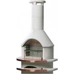 Buschbeck 90008.000 Holzkohlegrillkamin Rondo, weiß, 206 x 110 x 65 cm, Grillfläche 53 x 34 cm