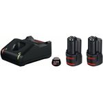 Bosch Professional 12V System Akku Set (2x2.0 Ah Akku Ladegerät GAL 12V-40 C132, im Karton)