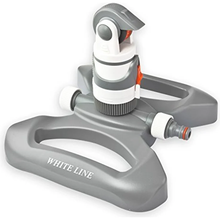 Bradas WL-Z11 White line 4 Funktionen Kreisregner bis 350 qm mit Standfuß, Kunststoff, Weiß, 252219 cm – Bild 1