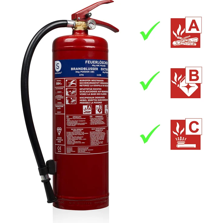 Smartwares Pulver Feuerlöscher Halterung 4kg Klasse ABC Stahl Pulverlöscher – Bild 1