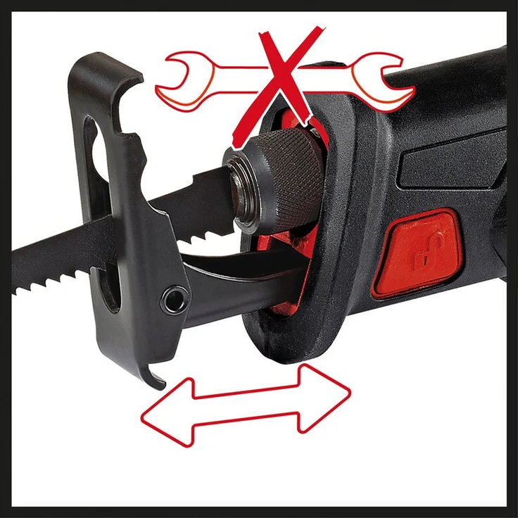Einhell Akku Reciprosäge TE-AP 18 Li Solo Power X-Change PXC (Lithium Ionen, 18 V, werkzeugloser Sägeblattwechsel, max. 100 mm in Holz, ohne Akku und Ladegerät) – Bild 4