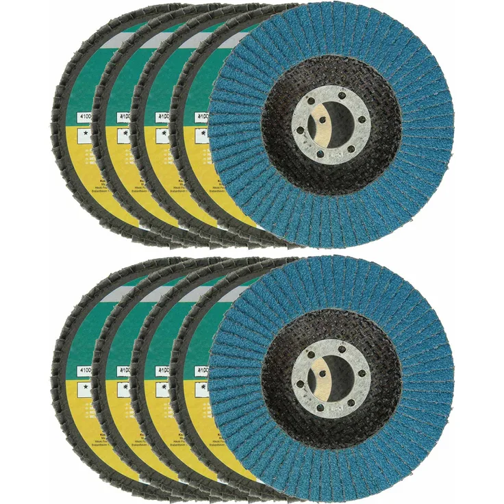 HiKOKI Fächerscheibe 115mm 10 Stück, Lamellscheibe, Schleifscheibe, Schleifmop, Lamellenschleifscheibe - verschiedene Körnungen
