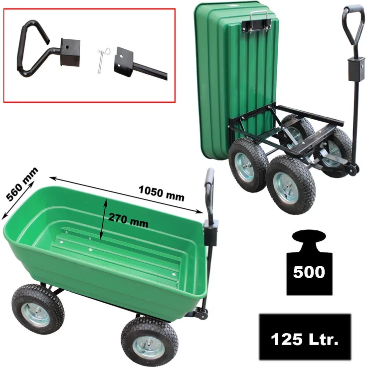 TrutzHolm® Gartenwagen 125l 400 kg Transportwagen Bollerwagen kippbar Anhänger